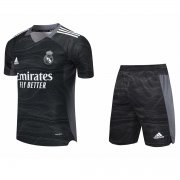 21-22 Real Madrid Goalkeeper Black Soccer Football Kit (Shirt + Short) Man