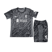 24-25 Liverpool Goalkeeper Black Soccer Football Kit (Top + Short) Youth