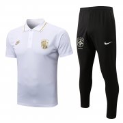 22-23 Brazil White Soccer Football Training Kit (Polo + Pants) Man