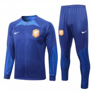2022 Netherlands Blue Soccer Football Training Kit (Jacket + Pants) Man