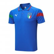 2023 Italy Blue Soccer Football Polo Top Man