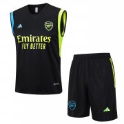 23-24 Arsenal Black Soccer Football Training Kit (Singlet + Short) Man