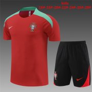 23-24 Portugal Red Short Soccer Football Training Kit (Top + Short) Youth