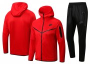 2022 NIKE Hoodie Red Soccer Football Training Kit (Jacket + Pants) Man