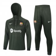 23-24 Barcelona Dark Green Soccer Football Training Kit Man #Hoodie