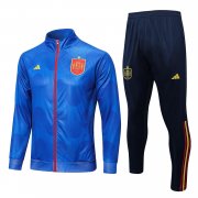 2022 Spain Blue Soccer Football Training Kit (Jacket + Pants) Man