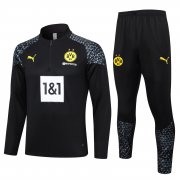 23-24 Borussia Dortmund Black Soccer Football Training Kit (Sweatshirt + Pants) Man