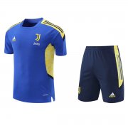21-22 Juventus Blue Soccer Football Training Kit (Shirt + Short) Man