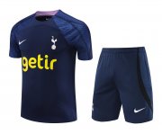 23-24 Tottenham Hotspur Navy Short Soccer Football Training Kit (Top + Short) Man