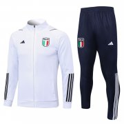 2023 Italy White Soccer Football Training Kit (Jacket + Pants) Man