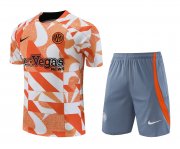 23-24 Inter Milan Orange Short Soccer Football Training Kit (Top + Short) Man