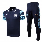 22-23 Marseille Blue Soccer Football Training Kit (Polo + Pants) Man