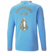 22-23 Manchester City Home Soccer Football Kit Man #Champions 21/22 Long Sleeve