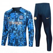 23-24 Chelsea Blue Soccer Football Training Kit (Sweatshirt + Pants) Man
