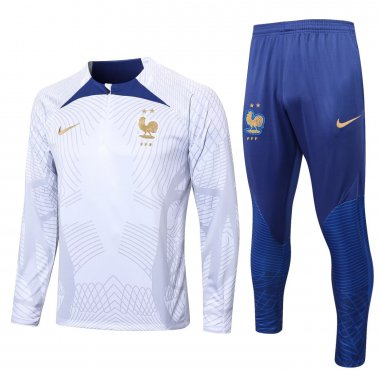 2022 France White - Blue Soccer Football Training Kit Man