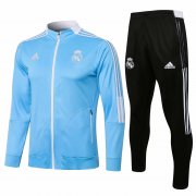 21-22 Real Madrid Blue Soccer Football Training Suit (Jacket + Pants) Man
