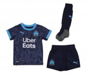 20-21 Olympique de Marseille Away Kids Soccer Football Full Kit(Shirt+Short+Socks)