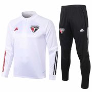 2020-21 Sao Paulo FC White Half Zip Men Soccer Football Sweater + Pants