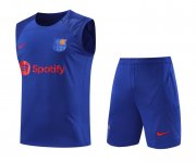 23-24 Barcelona Blue Soccer Football Training Kit (Singlet + Short) Man