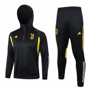 23-24 Juventus Black Soccer Football Training Kit (Sweatshirt + Pants) Man #Hoodie