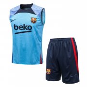 21-22 Barcelona Sky Blue Soccer Football Training Kit (Singlet + Short) Man