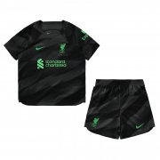 23-24 Liverpool Goalkeeper Black Soccer Football Kit (Top + Short) Youth