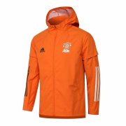 20-21 Manchester United Orange All Weather Windrunner Soccer Football Jacket Man