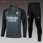 23-24 Real Madrid Dark Grey Soccer Football Training Kit Youth
