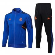 22-23 Real Madrid Blue Soccer Football Training Kit (Jacket + Pants) Man