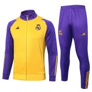 23-24 Real Madrid Yellow Soccer Football Training Kit (Jacket + Pants) Man