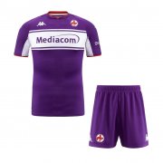 21-22 ACF Fiorentina Home Youth Soccer Football Kit (Top + Short)