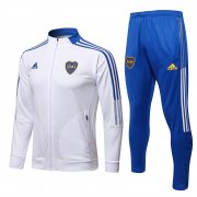 21-22 Boca Juniors White Soccer Football Training Kit (Jacket + Pants) Man