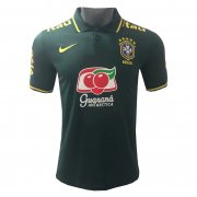 2022 Brazil Green Soccer Football Polo Top Man