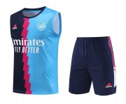23-24 Arsenal Blue Soccer Football Training Kit (Singlet + Short) Man