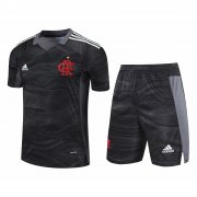 21-22 Flamengo Goalkeeper Black Soccer Football Kit (Shirt + Short) Man