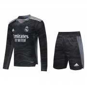 21-22 Real Madrid Goalkeeper Black Long Sleeve Soccer Football Kit (Shirt + Short) Man