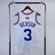 2003 Eastern Conference Mitchell & Ness White All-Star Game Swingman Jersey Man #IVERSON - 3