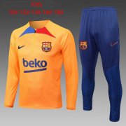 22-23 Barcelona Orange Stripes Soccer Football Training Kit Youth