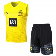 23-24 Borussia Dortmund Yellow Soccer Football Training Kit (Singlet + Short) Man