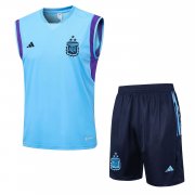 2023 Argentina Blue Soccer Football Training Kit (Singlet + Short) Man