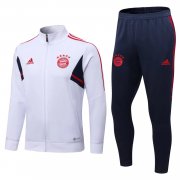 22-23 Bayern Munich White Soccer Football Training Kit (Jacket + Pants) Man