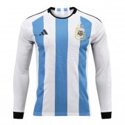 2023 Argentina 3-Star Home World Cup Champions Soccer Football Kit Man #Long Sleeve