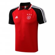 21-22 Ajax Red - Black Soccer Football Polo Top Man
