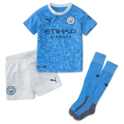 20-21 Manchester City Home Kids Soccer Football Full Kit(Shirt+Short+Socks)