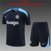 24-25 Chelsea Royal Short Soccer Football Training Kit (Top + Short) Youth