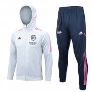 23-24 Arsenal Light Grey Soccer Football Training Kit (Jacket + Pants) Man #Hoodie