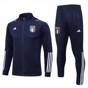 2023 Italy Navy Soccer Football Training Kit (Jacket + Pants) Man