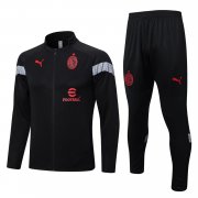 22-23 AC Milan Full Black Soccer Football Training Kit (Jacket + Pants) Man