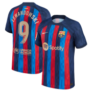22-23 Barcelona Home Soccer Football Kit Man #Lewandowski #9 Player Version