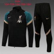 21-22 Liverpool Black GG Soccer Football Training Kit (Jacket + Pants) Youth